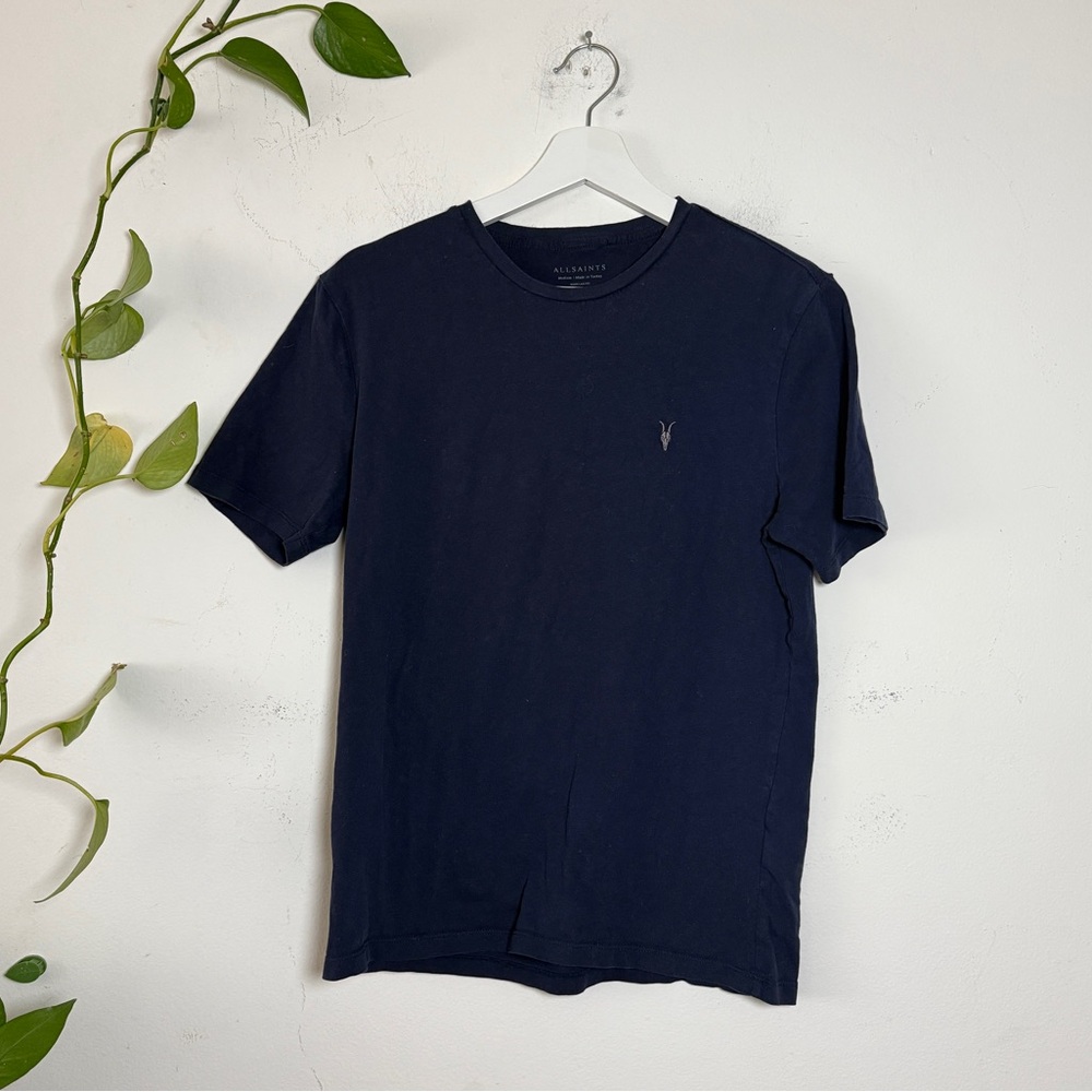 All Saints Navy Blue Tee - Medium Regular Fit